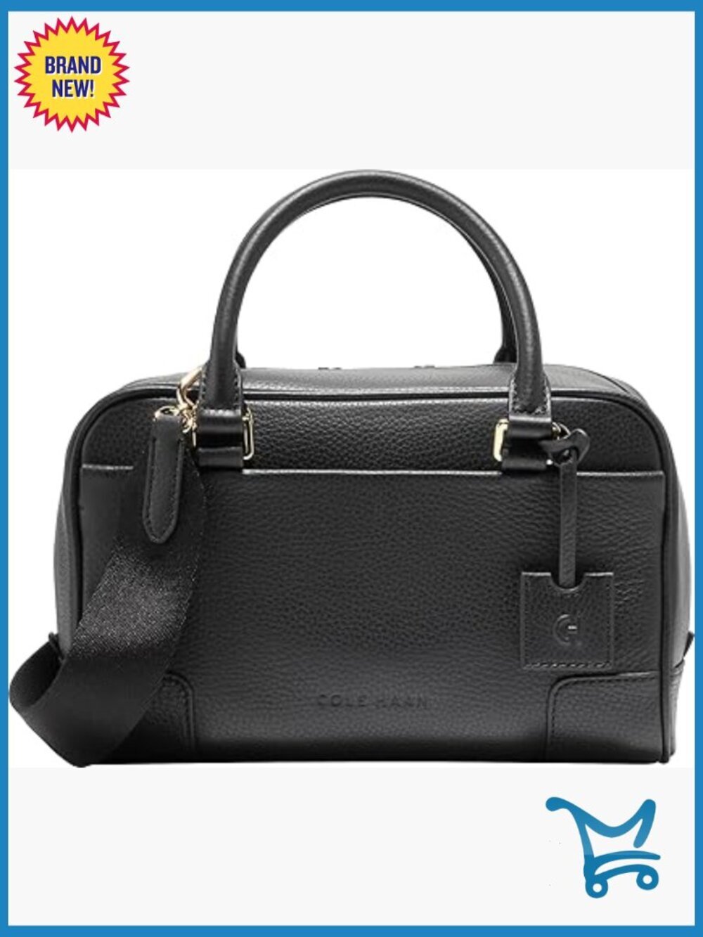 Leather Satchel with Removable Crossbody Strap, Top Handle, 10x6.6 Inches